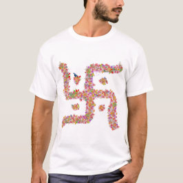 Hindusの花のかぎ十字の記号 Tシャツ