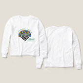 Hineni+ラーニングセンター 子供用長袖ホワイト (デザイン 正面&背面)