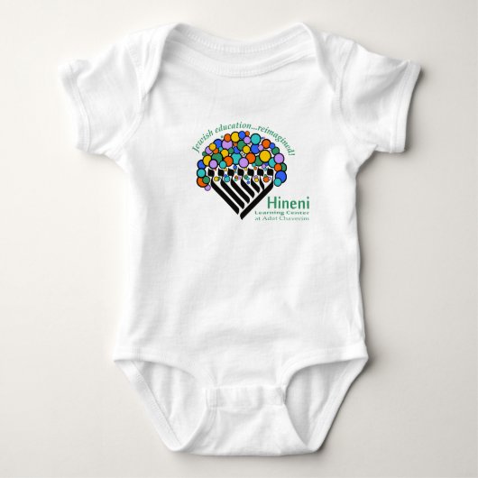 Hineni Learning Center Babies' Bodysuit - White ベビーボディスーツ (正面)