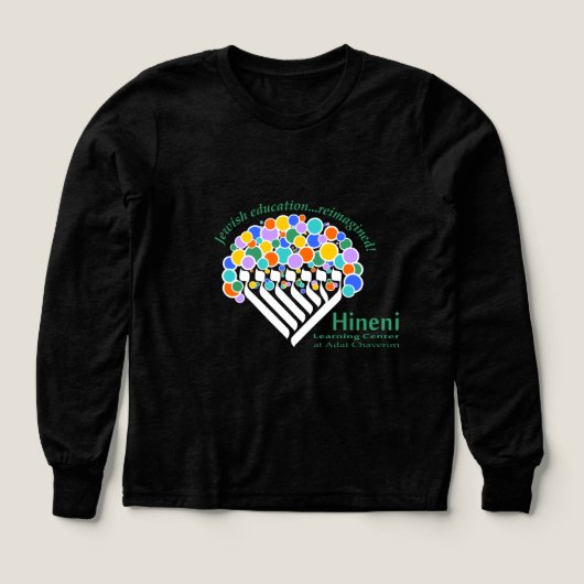 Hineni Learning Center Kids' Long-Sleeve Black (デザイン正面)