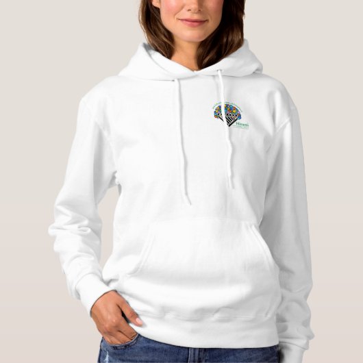 Hineni Learning Center Women's Hoodie - White パーカ (正面)
