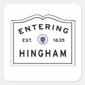 Hingham Maの町に入ること スクエアシール (正面)