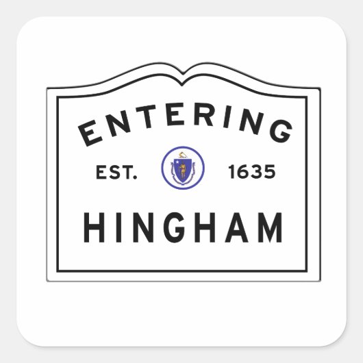 Hingham Maの町に入ること スクエアシール (正面)