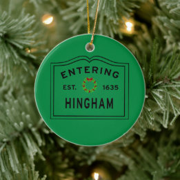 Hingham Massachusettsへのクリスマス セラミックオーナメント