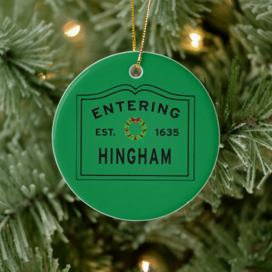 Hingham Massachusettsへのクリスマス セラミックオーナメント (ツリー)