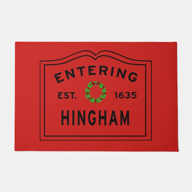 Hingham Massachusetts Christmas Doormatへの参加 ドアマット (正面)