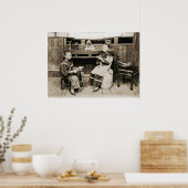 HINGWHA CITY中国1904 PHOTO Girls Making Shoes ポスター (キッチン)