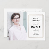 Hip Border Graduation Announcement Postcard ポストカード (正面/裏面)