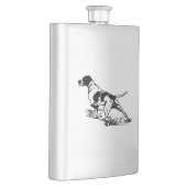 Hip flask hunting dog / Flachmann mit Jagdhund フラスク (右)