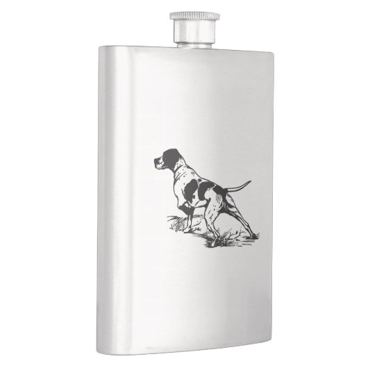 Hip flask hunting dog / Flachmann mit Jagdhund フラスク (右)