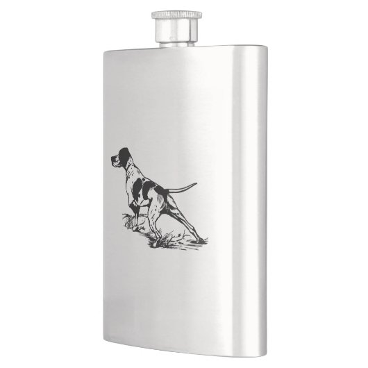 Hip flask hunting dog / Flachmann mit Jagdhund フラスク (左)