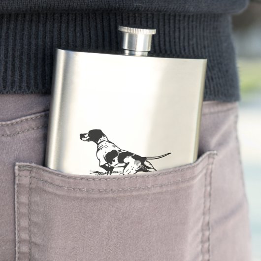 Hip flask hunting dog / Flachmann mit Jagdhund フラスク (インサイチュ)