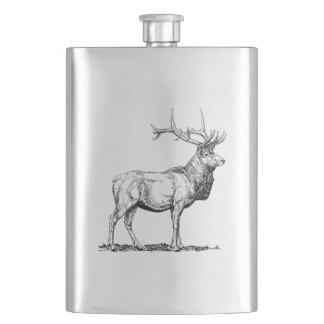 Hip flask with Deer / Flachmann mit Hirsch フラスク