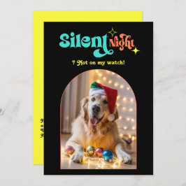 Hip Holiday Funny Retro Pet Dog Christmas Photo シーズンカード