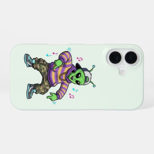Hip Hop Alien Phone Case iPhone 16ケース (裏面横)