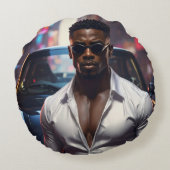 Hip Hop - American Rap Star -  ラウンドクッション (裏面)