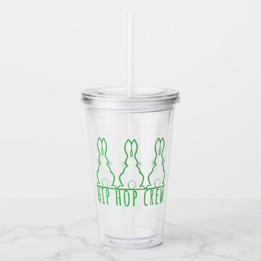 Hip Hop Crew Cute Bunnies アクリルタンブラー (正面)