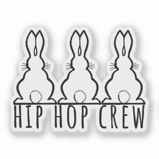 Hip Hop Crew Cute Bunny Rabbits シール (正面)