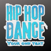 Hip hop dance music neon blue シール