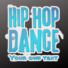 Hip hop dance music neon blue シール
