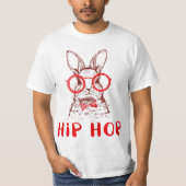 Hip Hop Easter Bunny Nerd Hipster Tee Gift Rabbit  Tシャツ (正面)