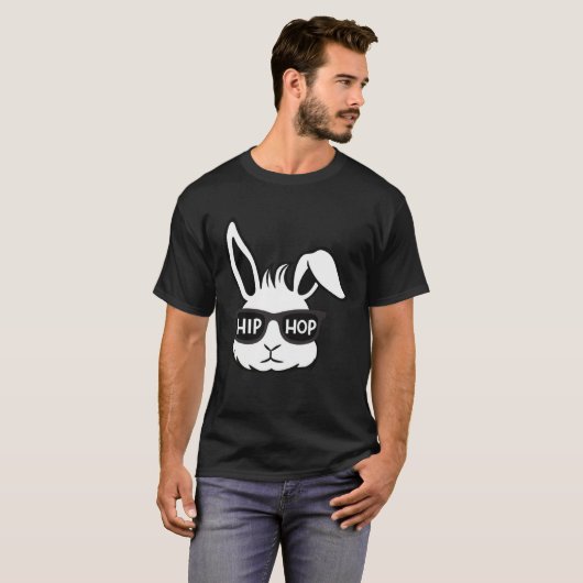Hip Hop Happy Easter  Bunny Glasses Rabbit Eggs Hu Tシャツ (正面フル)