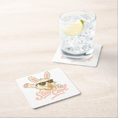 Hip Hop Hare スクエアペーパーコースター (インサイチュ)