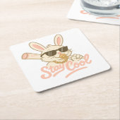 Hip Hop Hare スクエアペーパーコースター (アングル)