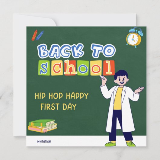 Hip Hop Hooray Happy First Day  招待状 (正面)