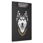 Hip-Hop Husky – Cool Streetwear Dog クリップボード (右)