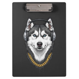 Hip-Hop Husky – Cool Streetwear Dog クリップボード