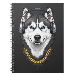 Hip-Hop Husky – Cool Streetwear Dog ノートブック