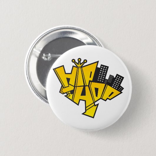 Hip-hop logo 缶バッジ (正面&裏面)