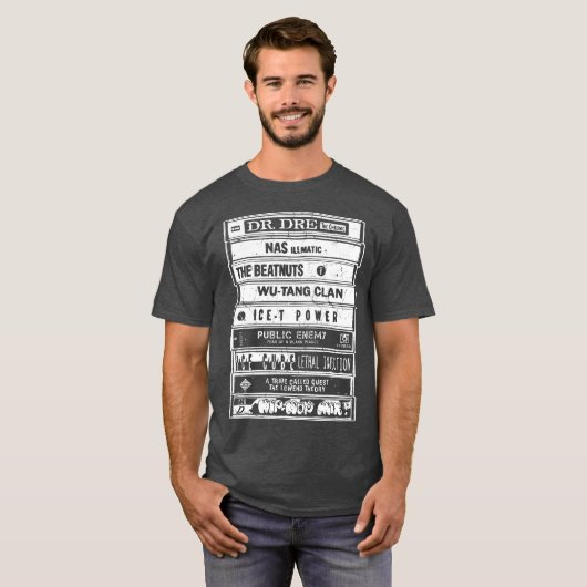 Hip Hop Old School Retro Artists Cassettes Rap Tシャツ (正面フル)