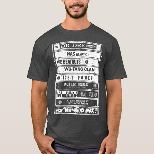 Hip Hop Old School Retro Artists Cassettes Rap Tシャツ (正面)