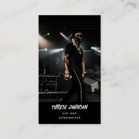 Hip Hop Rapper Songwriter Signer Photo QR Code 名刺 (正面)