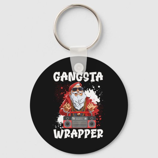 Hip Hop Santa Claus Gangster Christmas Gangsta Wra キーホルダー (正面)