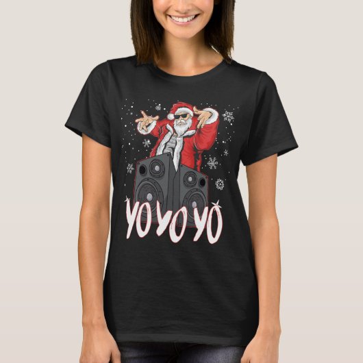 Hip Hop Santa Claus Gangster Rap Christmas Yo Yo Y Tシャツ (正面)