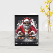 Hip Hop Santa Dj Christmas  カード (黄色い花)