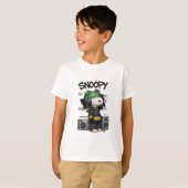 Hip-Hop Snoopy Urban Street Art Illustration Tシャツ (正面フル)