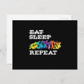 Hip Hop Typographic Mural Graffiti Art Eat Sleep G ポストカード (正面/裏面)