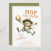 Hip On Over Frog Second Birthday 招待状 (正面/裏面)
