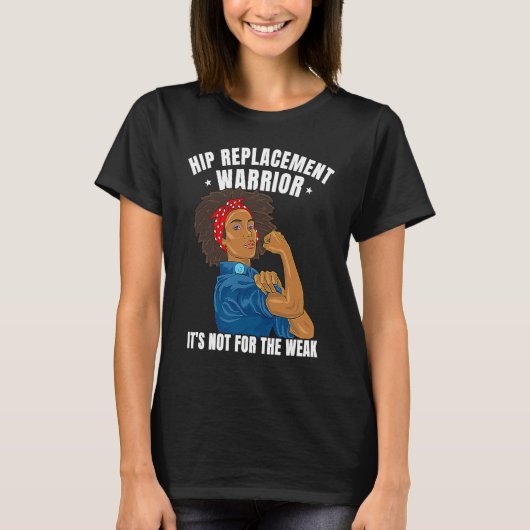 Hip Replacement Warrior African American Women Bla Tシャツ (正面)