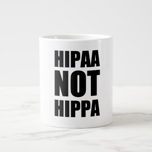 HIPAAはHIPPA Mugではありません ジャンボコーヒーマグカップ (正面)