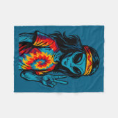Hipe Alien Tie-dye Design  フリースブランケット (正面(横))