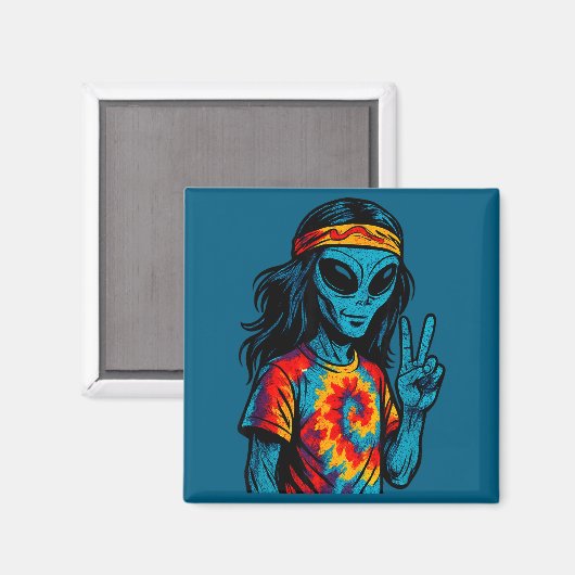 Hipe Alien Tie-dye Design  マグネット (正面/裏面)