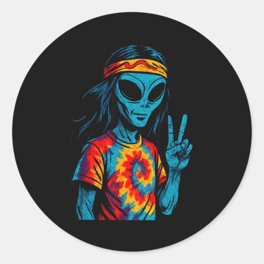 Hipe Alien Tie-dye Design  ラウンドシール (正面)
