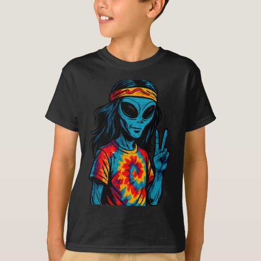 Hipe Alien Tie-dye Design  Tシャツ (正面)