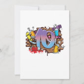 Hiphop Dancer Graffiti Artist Typography 10th Birt 招待状 (正面)
