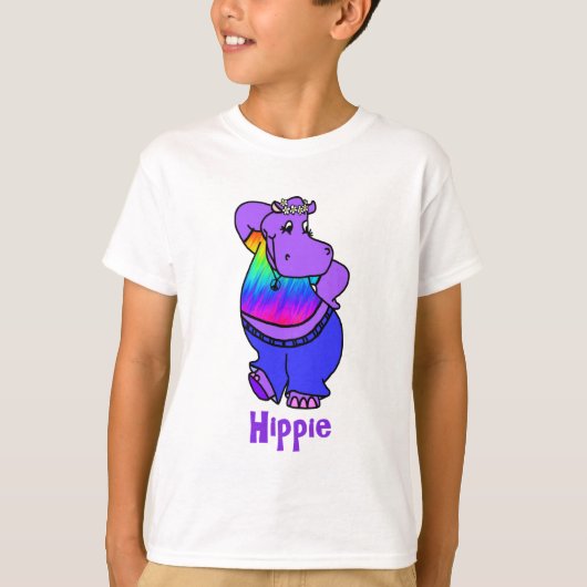 "Hippe"の腰回りが大きなカバ Tシャツ (正面)